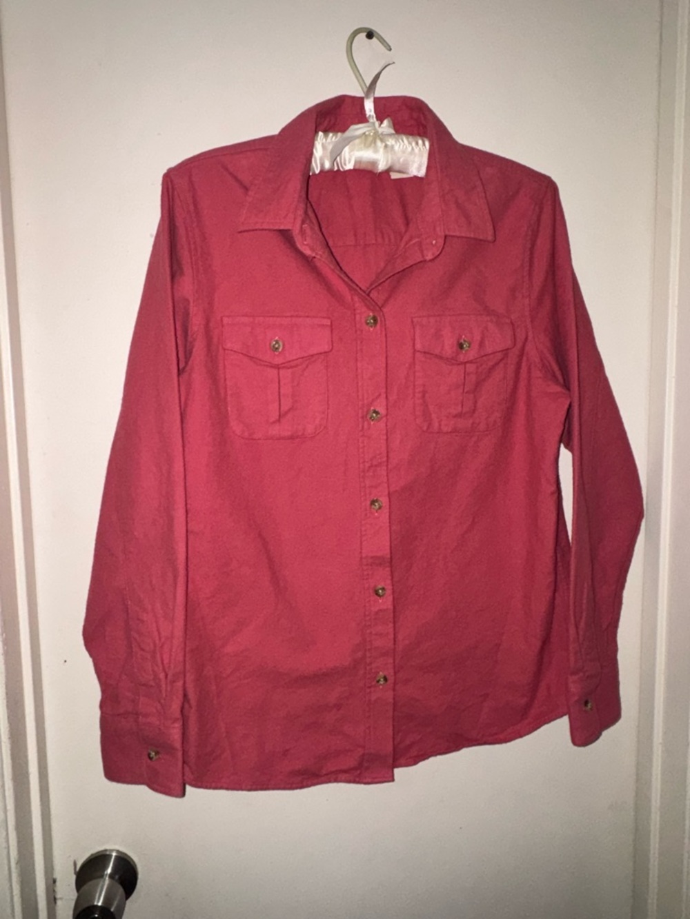 L.L. Bean Red Button-Down Shirt
